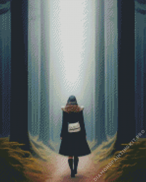 Lonely Girl in Forest Diamond Painting