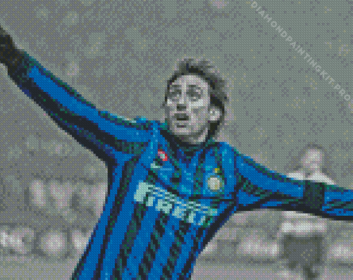 Monochrome Diego Milito Diamond Painting