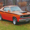 Orange Plymouth Duster Car Diamond Painting