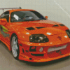 Orange Toyota Supra Mk4 Diamond Painting