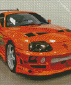 Orange Toyota Supra Mk4 Diamond Painting