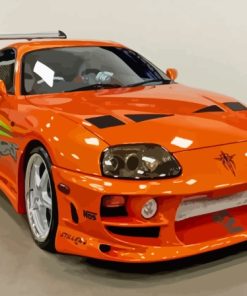 Orange Toyota Supra Mk4 Diamond Painting