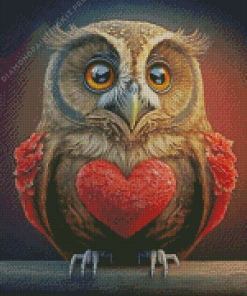 Owl Heart Diamond Painting