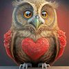 Owl Heart Diamond Painting