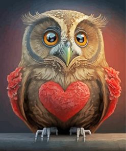 Owl Heart Diamond Painting