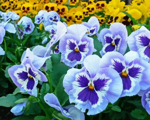 Blue Pansy Flower Diamond Painting