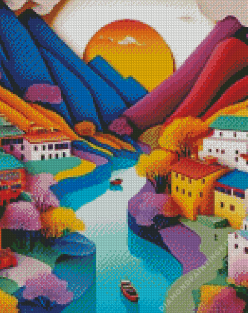 Peaceful Town Diamond Painting