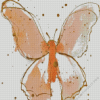 Peach Butterfly Splatter Art Diamond Painting