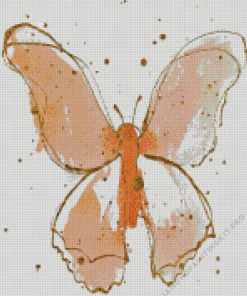 Peach Butterfly Splatter Art Diamond Painting