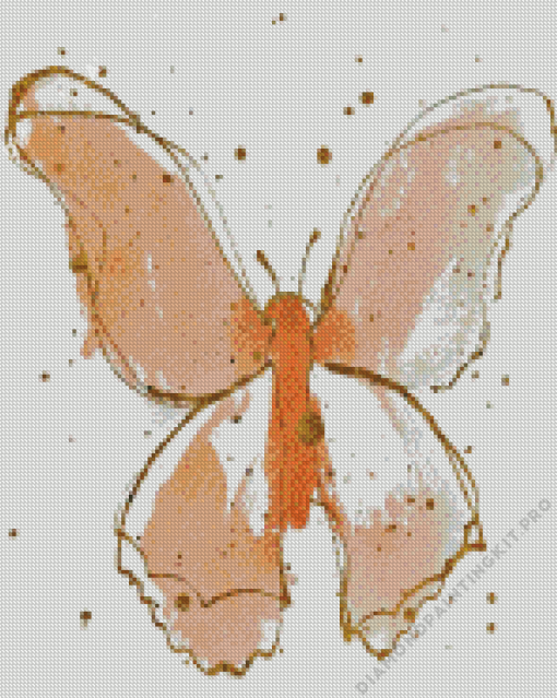 Peach Butterfly Splatter Art Diamond Painting