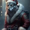 Santa Wolf Diamond Painting