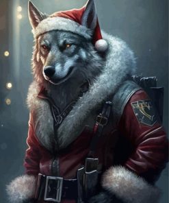 Santa Wolf Diamond Painting