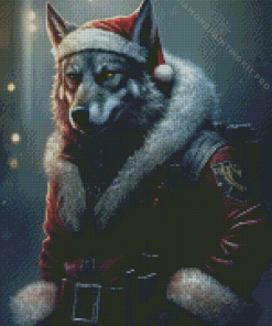 Santa Wolf Diamond Painting