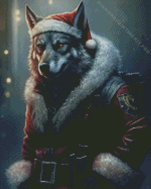 Santa Wolf Diamond Painting