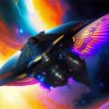 Spaceship With Butterfly Wings Diamond Painting