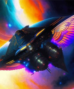 Spaceship With Butterfly Wings Diamond Painting