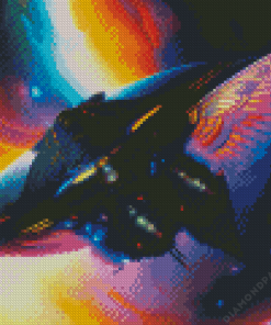 Spaceship With Butterfly Wings Diamond Painting