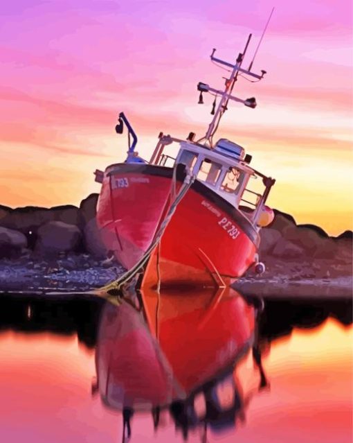 Stranded Boat Diamond Painting