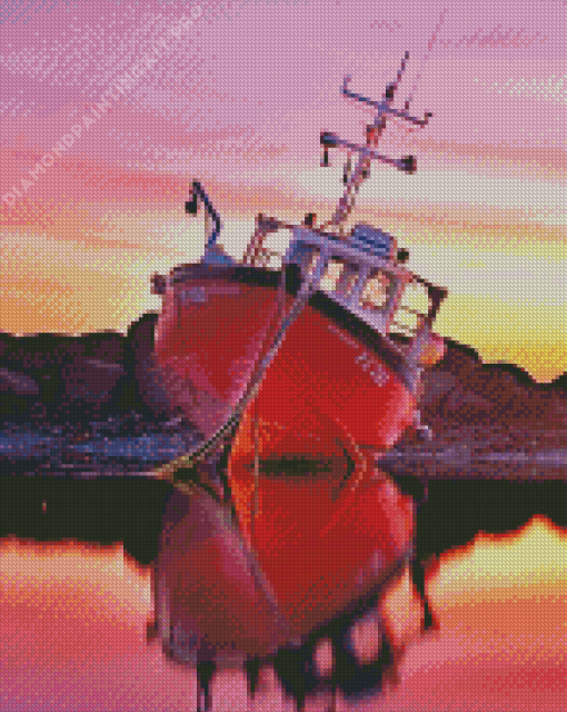 Stranded Boat Diamond Painting