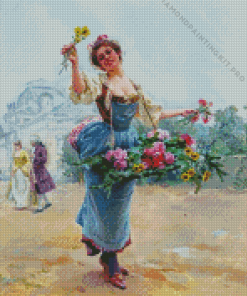 The Flower Seller Diamond Painting