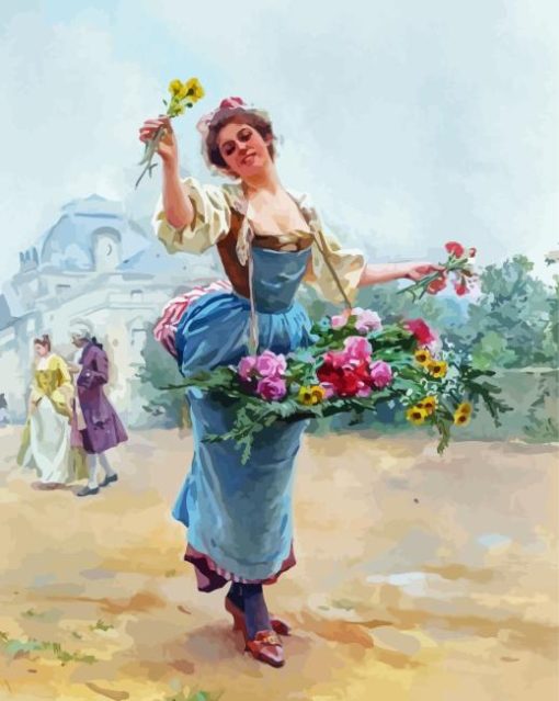 The Flower Seller Diamond Painting