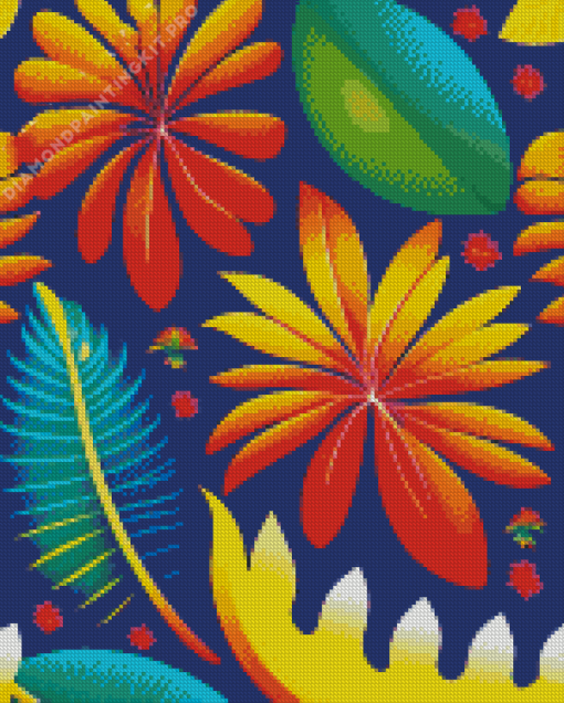 Tropical Flowers Diamond Painting