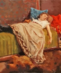 Vintage Sleeping Lady Diamond Painting