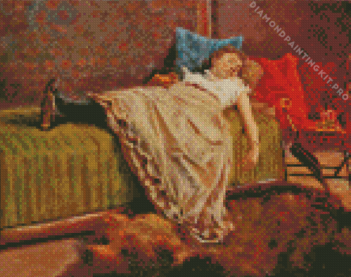 Vintage Sleeping Lady Diamond Painting