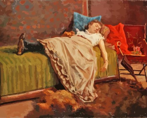 Vintage Sleeping Lady Diamond Painting