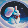 White Bunny in Snow Diamond Painting