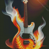 White Fire Guitar Diamond Painting