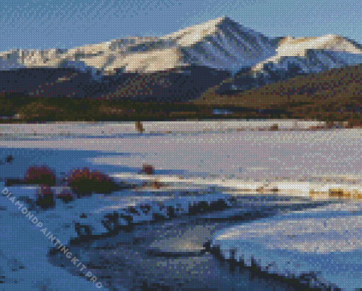 Winter in Mount Elbert Colorado Mountains Diamond Painting