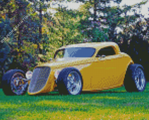 Yellow 33 Ford Diamond Painting