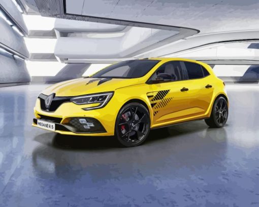 Yellow Renault Megane Sport Diamond Painting