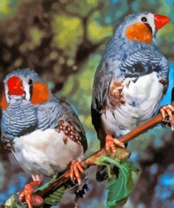 Colorful Zebra Finch Diamond Painting