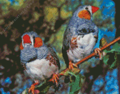 Colorful Zebra Finch Diamond Painting