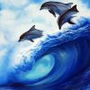 Dolphins In Waves Diamond Paintings