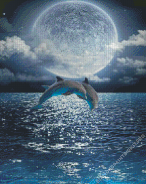 Cute Dolphins Art Diamond Paintings