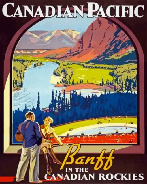 Banff Vintage Poster Diamond Painting