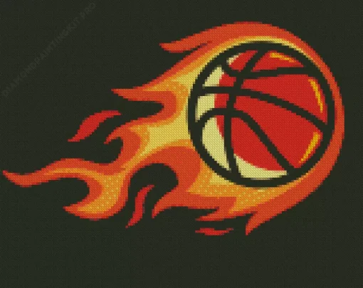 Basketball Flames Diamond Painting