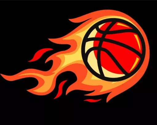 Basketball Flames Diamond Painting