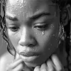 Black And White Black Woman Crying Diamond Painting