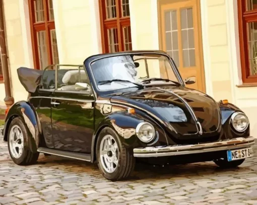 Black VW Beetle Convertible Diamond Painting