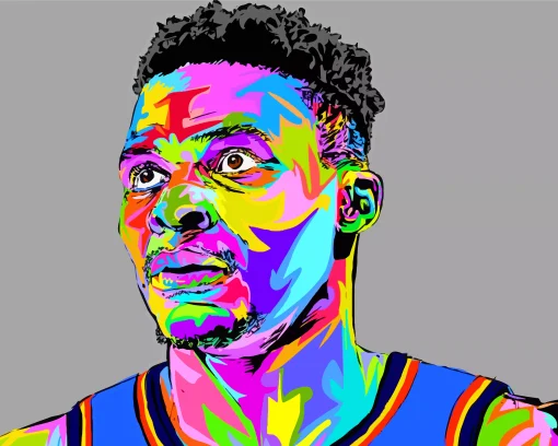 Colorful Russell Westbrook Diamond Painting