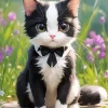 Cute Cat In Black Tie Diamond Painting