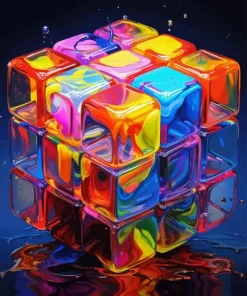 Glass Rubiks Cube Diamond Painting