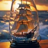 Pirate Ship In Bottle Diamond Painting