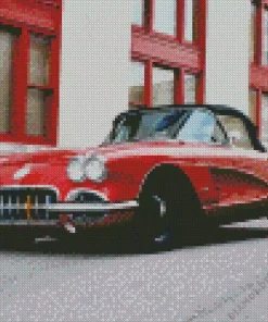 Red 1960 Corvette Car Diamond Painting