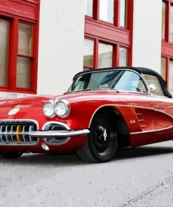 Red 1960 Corvette Car Diamond Painting