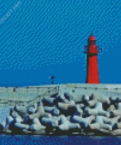 Sokcho Red Lighthouse Diamond Painting